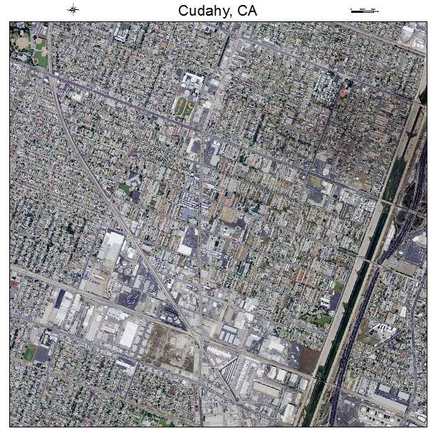 Cudahy, CA air photo map