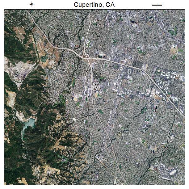 Cupertino, CA air photo map