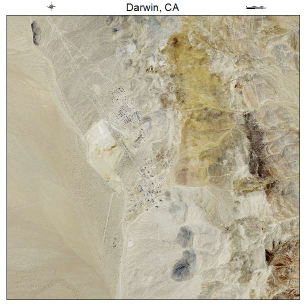 Darwin, CA air photo map