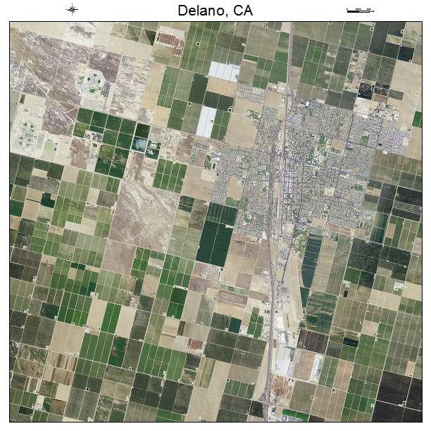 Delano, CA air photo map