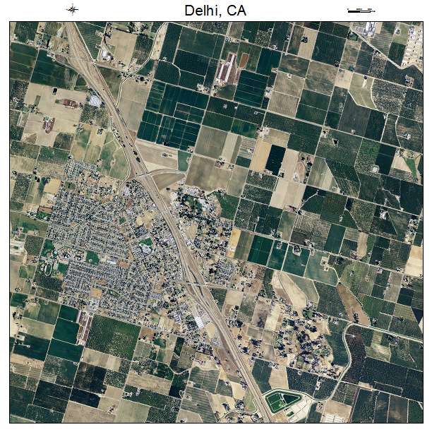 Delhi, CA air photo map