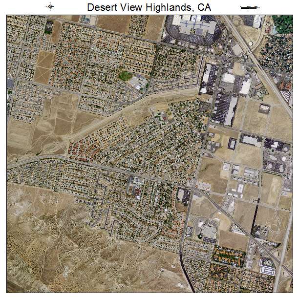 Desert View Highlands, CA air photo map