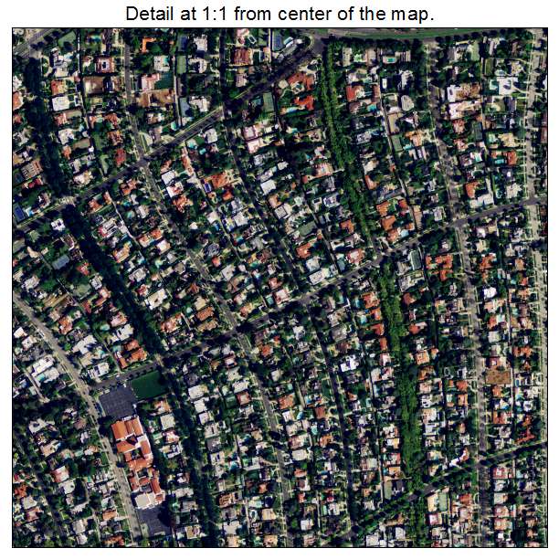 Beverly Hills, California aerial imagery detail