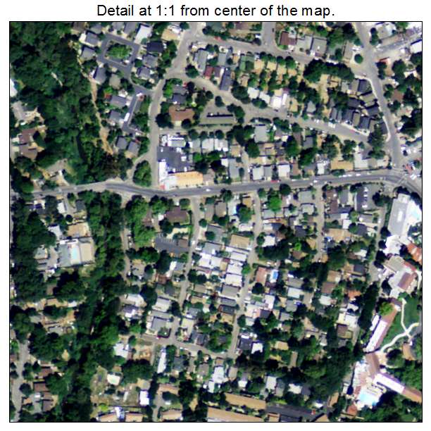 Boyes Hot Springs, California aerial imagery detail