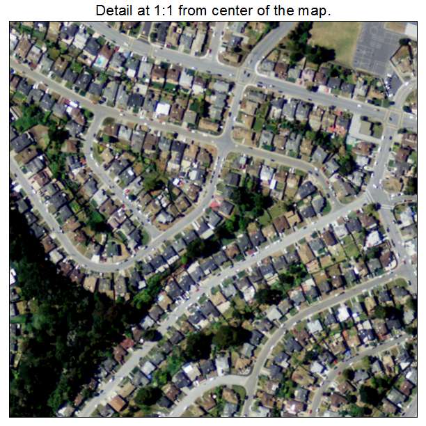 Broadmoor, California aerial imagery detail