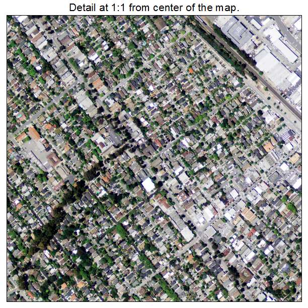 Burlingame, California aerial imagery detail