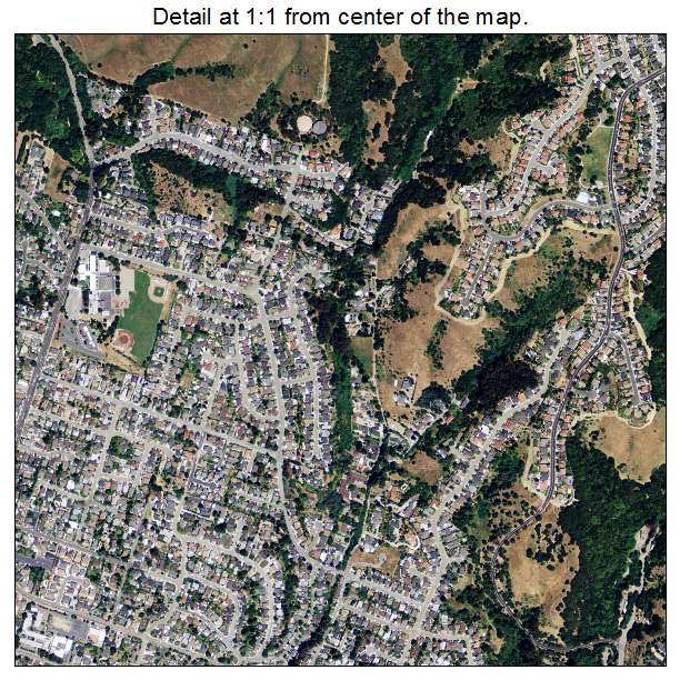 Castro Valley, California aerial imagery detail