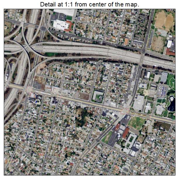 Aerial Photography Map Of East Los Angeles Ca California