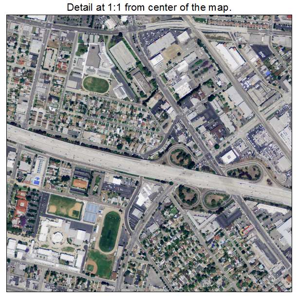 El Monte, California aerial imagery detail