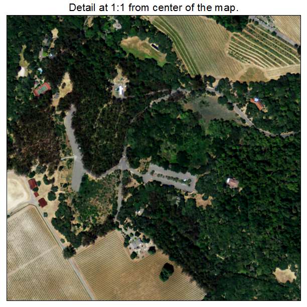 Glen Ellen, California aerial imagery detail