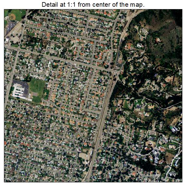 Glendora, California aerial imagery detail