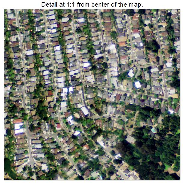 Kensington, California aerial imagery detail