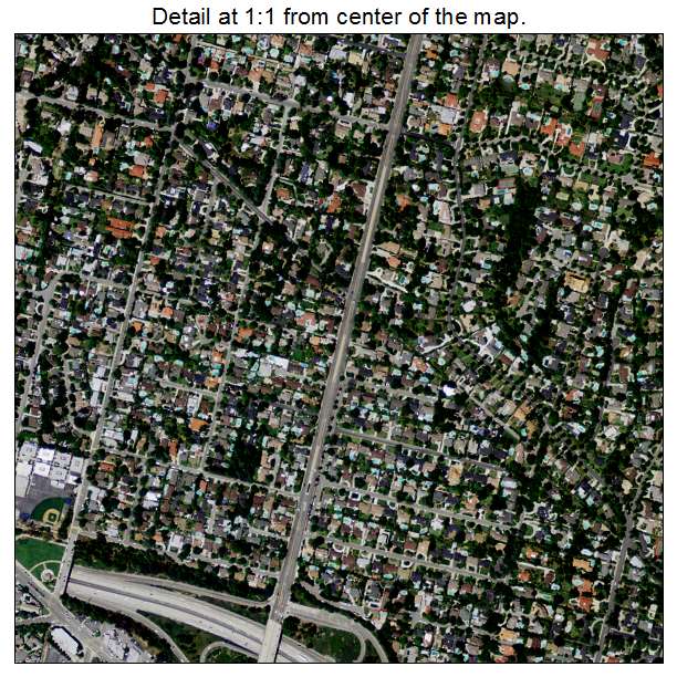 La Canada Flintridge, California aerial imagery detail
