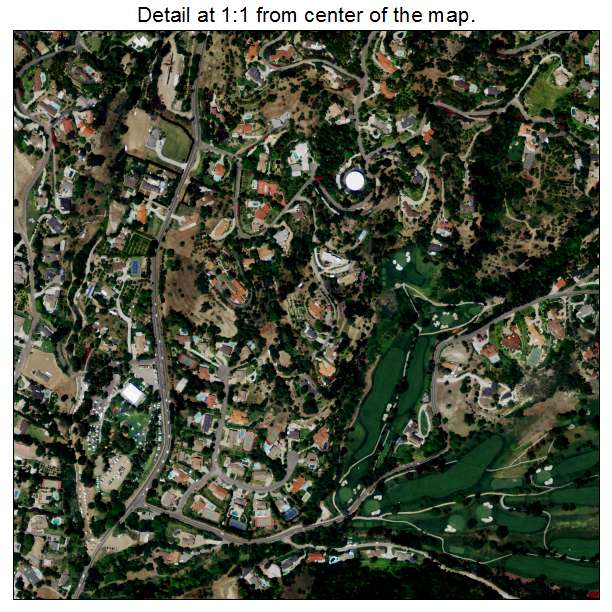 La Habra Heights, California aerial imagery detail