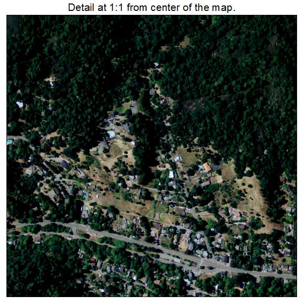 Lagunitas Forest Knolls, California aerial imagery detail