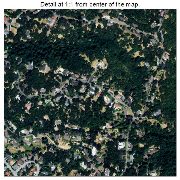 Larkfield Wikiup, California aerial imagery detail