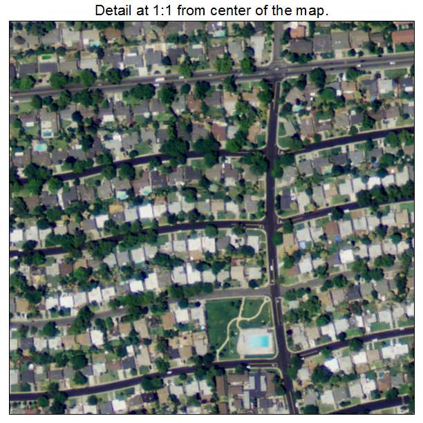 Lincoln Village, California aerial imagery detail