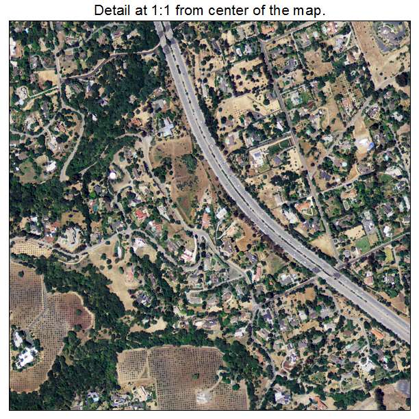 Los Altos Hills, California aerial imagery detail