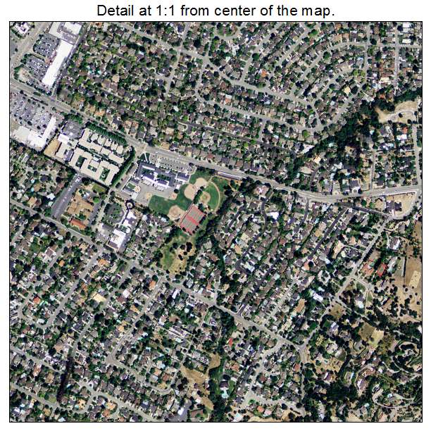 Los Gatos, California aerial imagery detail