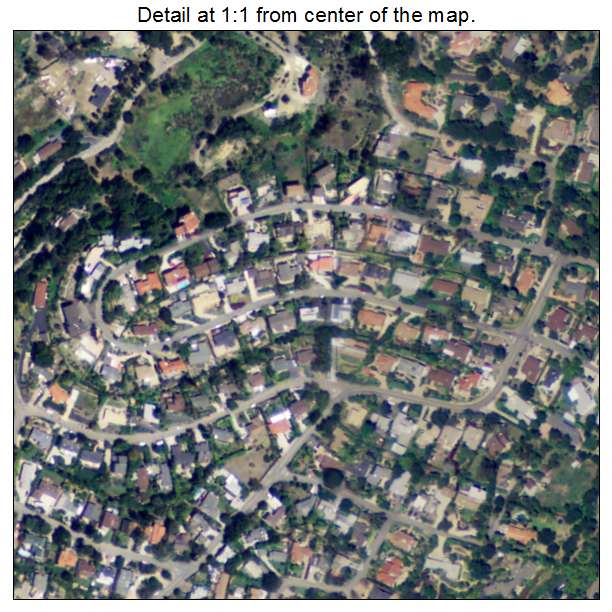 Mission Canyon, California aerial imagery detail