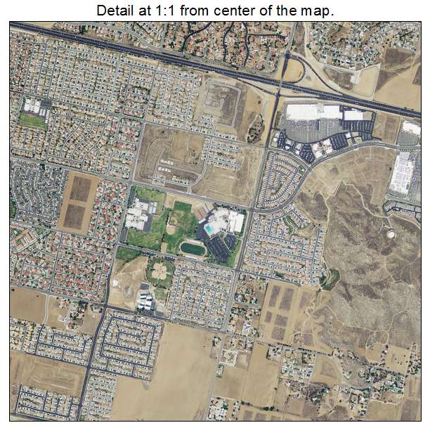 Moreno Valley, California aerial imagery detail