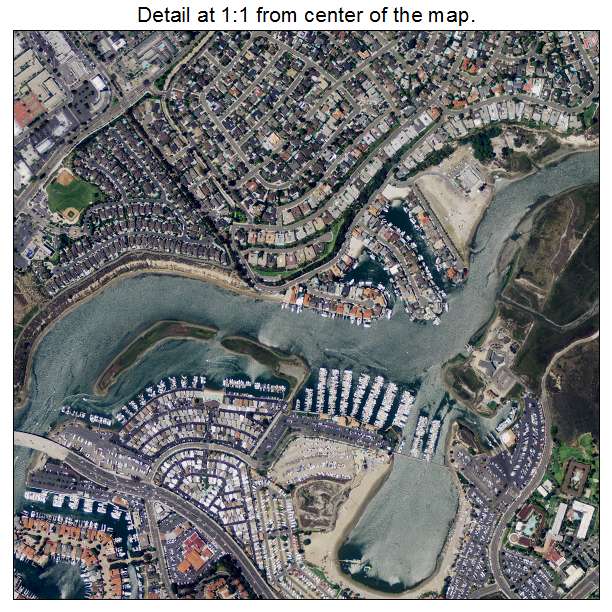 Newport Beach, California aerial imagery detail