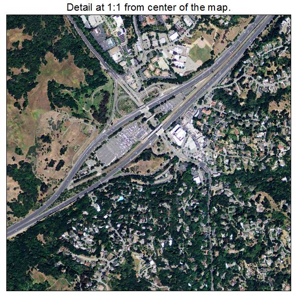 Orinda, California aerial imagery detail