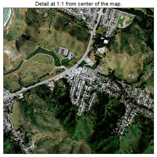 Pacifica, California aerial imagery detail