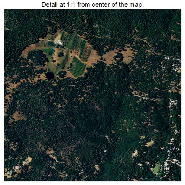 Phoenix Lake Cedar Ridge, California aerial imagery detail