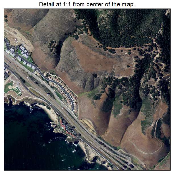Pismo Beach, California aerial imagery detail