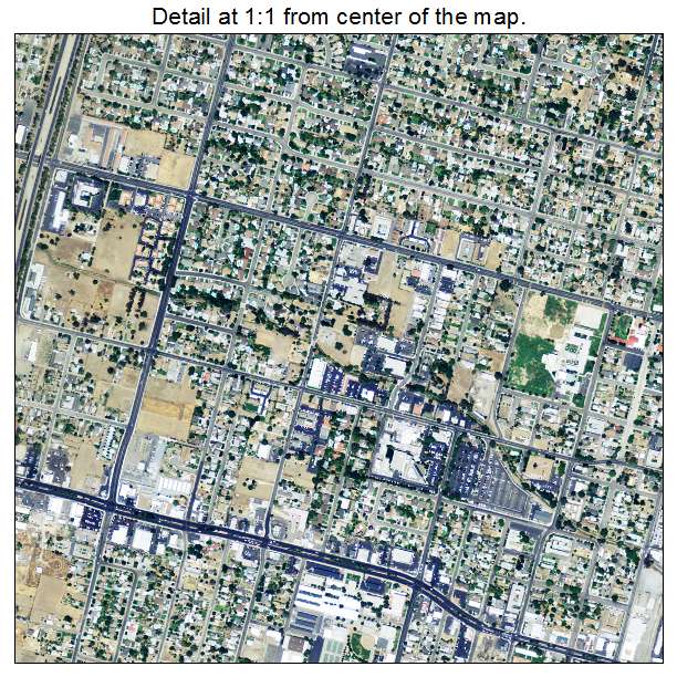 Porterville, California aerial imagery detail