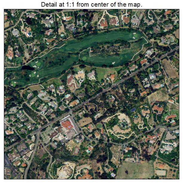 Rancho Santa Fe, California aerial imagery detail