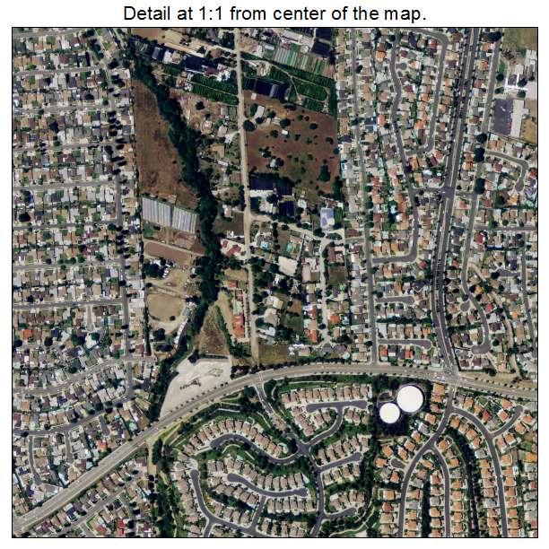Rowland Heights, California aerial imagery detail