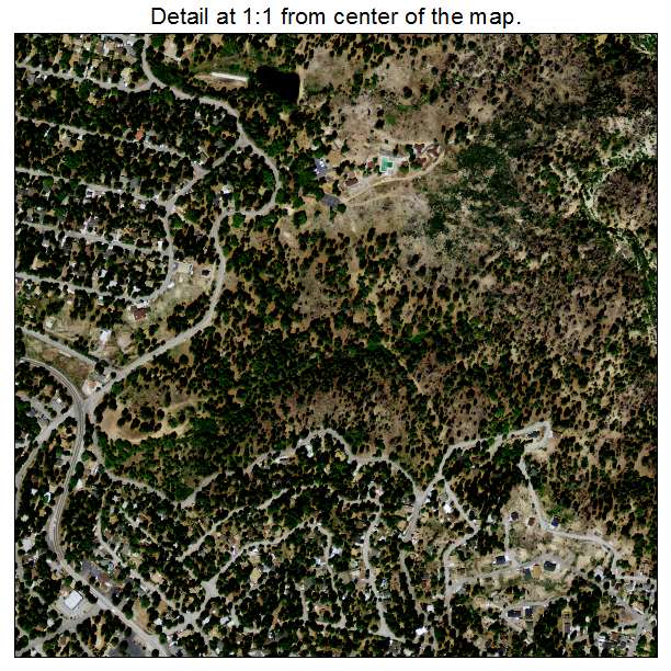 Running Springs, California aerial imagery detail