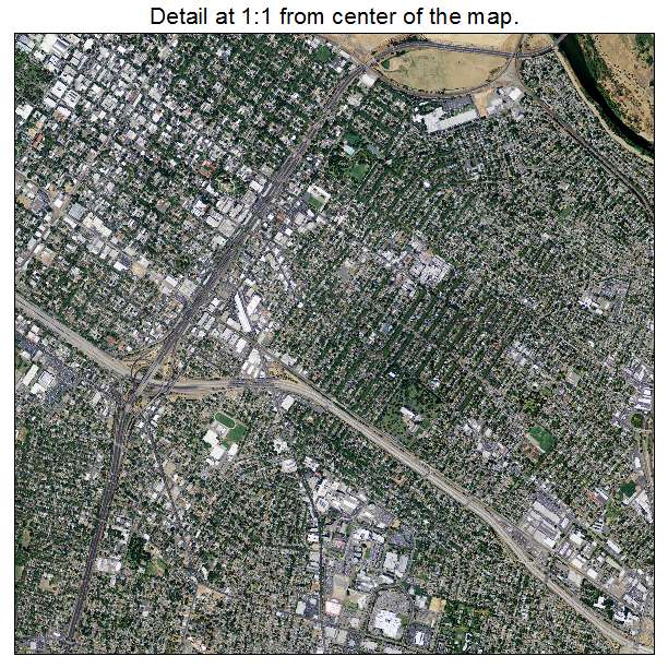 Sacramento, California aerial imagery detail