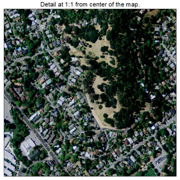 San Anselmo, California aerial imagery detail