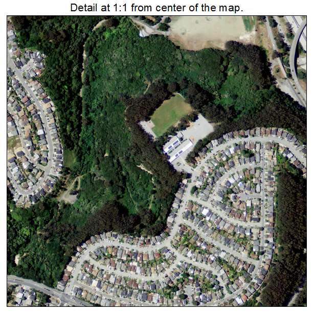 San Bruno, California aerial imagery detail