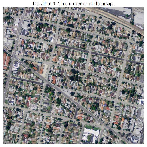 San Gabriel, California aerial imagery detail