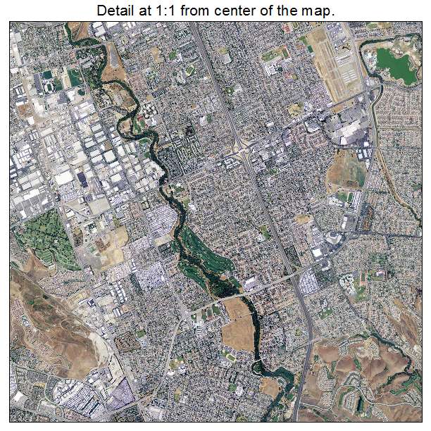 San Jose, California aerial imagery detail