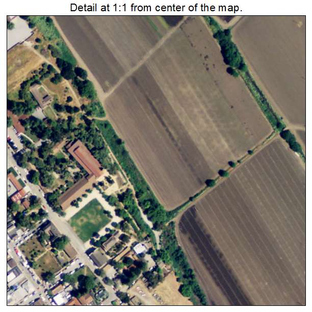 San Juan Bautista, California aerial imagery detail