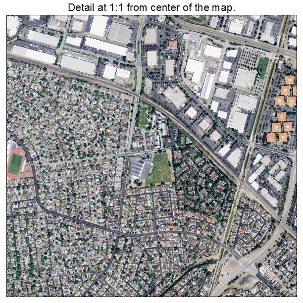 Santa Clara, California aerial imagery detail