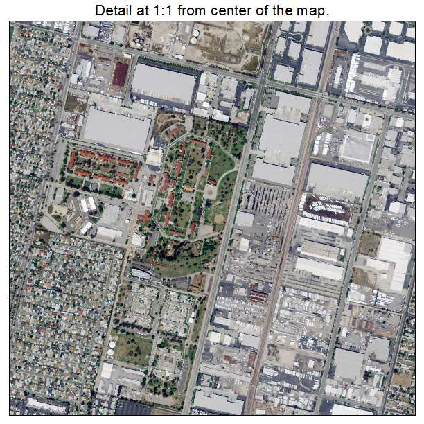 Santa Fe Springs, California aerial imagery detail