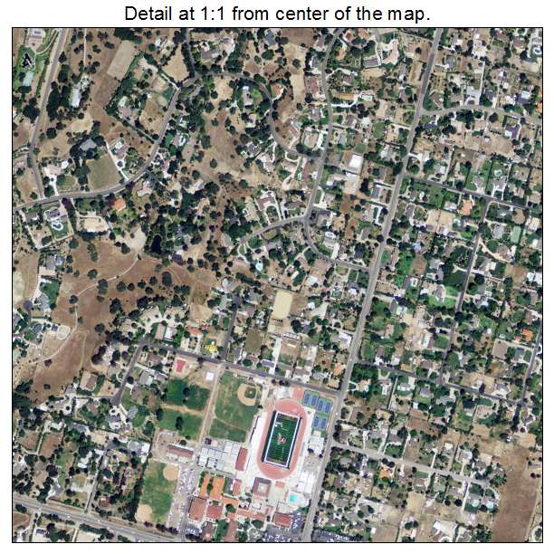 Santa Ynez, California aerial imagery detail