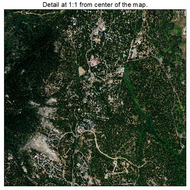 Shaver Lake, California aerial imagery detail