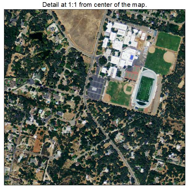 Shingle Springs, California aerial imagery detail
