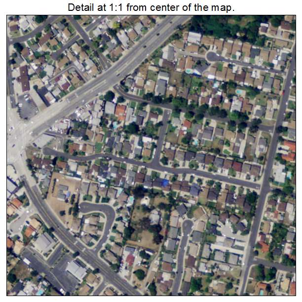 South San Gabriel, California aerial imagery detail