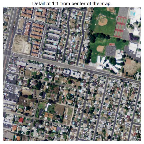 Stanton, California aerial imagery detail