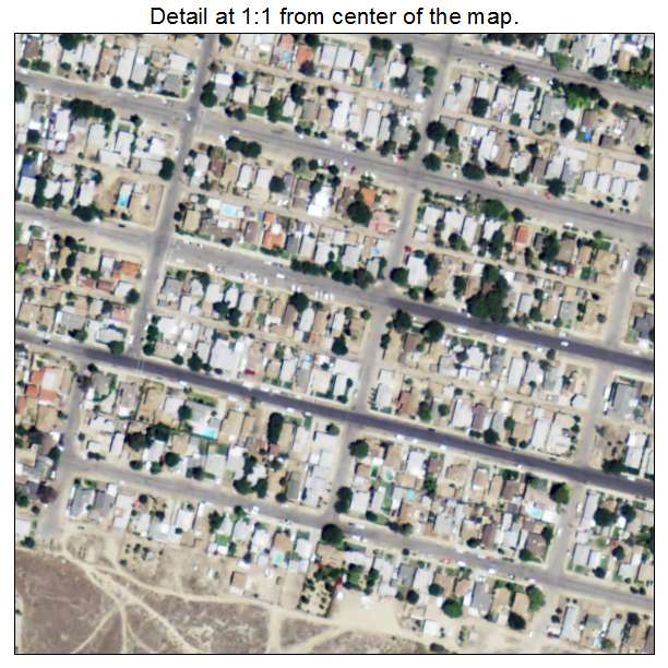 Taft Heights, California aerial imagery detail
