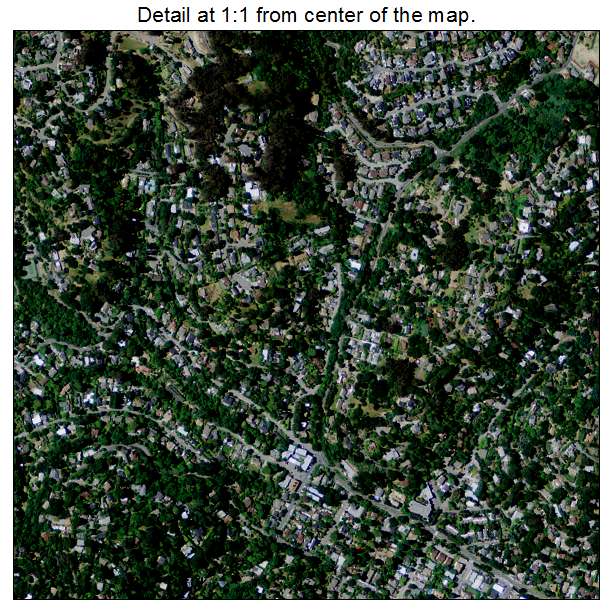 Tamalpais Homestead Valley, California aerial imagery detail