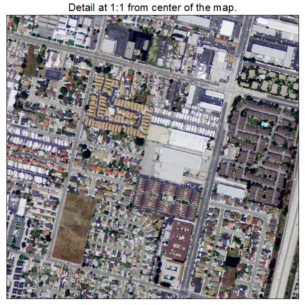 West Carson, California aerial imagery detail